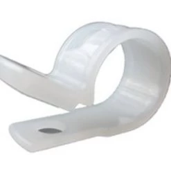 GB Plastic Cable Clamp, 1/2" Dia., Smooth Edge, Fast Install, Screw or Nail Mount, Natural 12/Bag