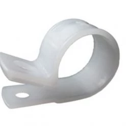 GB Plastic Cable Clamp, 3/4" Dia., Smooth Edge, Fast Install, Screw or Nail Mount, Natural 6/Bag