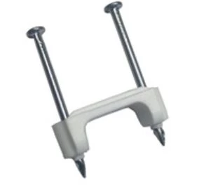GB 1/2 in (13 mm), Plastic Polyethylene NM Cable Staple, Zinc Plated Nail, White, (100/Bag) 3 GB 1/2 in (13 mm), Plastic Polyethylene NM Cable Staple, Zinc Plated Nail, White, (100/Bag)
