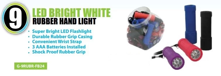 Battery Spot 9 LED Bright White Rubber Hand Light 4 Battery Spot 9 LED Bright White Rubber Hand Light - Image 2