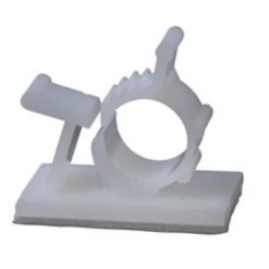 GB Plastic Cable Clamp, 1/4" Dia., Smooth Edge, Fast Install, Screw or Nail Mount, Natural 18/Bag
