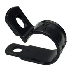 GB Plastic Cable Clamp, 3/8" Dia., Smooth Edge, Fast Install, Screw or Nail Mount, UVB Black, 15/Bag