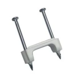GB 1/2 in (13 mm), Plastic Polyethylene NM Cable Staple, Zinc Plated Nail, White, (225/Jar)