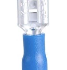 GB Disconnect, Crimp Terminal, #16-#14 AWG, 0.25" Tab, Female, Vinyl-Insulated, Blue, (20/Pkg)