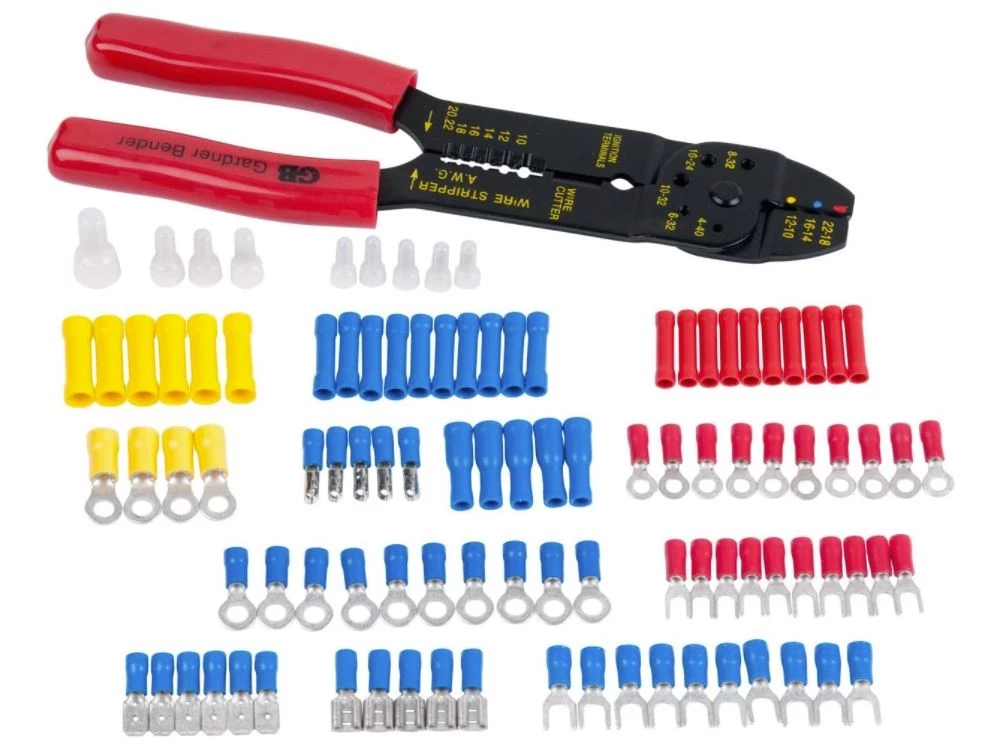 GB 100 Piece Terminal Kit with Stripper/Crimper 3 GB 100 Piece Terminal Kit with Stripper/Crimper