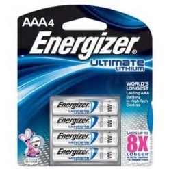 Energizer Lithium AAA Battery, 4 Pack