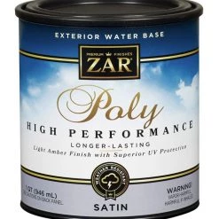 ZAR Exterior Water Based Polyurethane Satin, 1-Quart