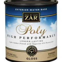 ZAR Exterior Water Based Polyurethane Clear Gloss, 1-Quart