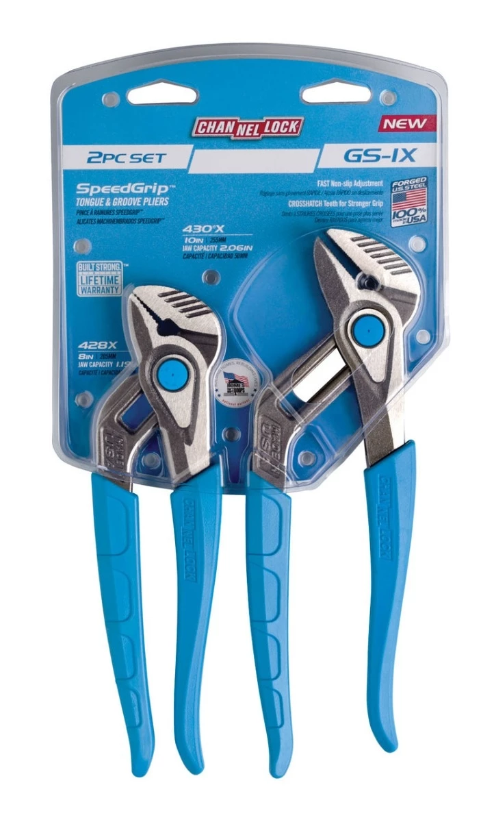Channellock GS-1X SpeedGrip Tongue & Groove Pliers - 2 PK 3 Channellock GS-1X SpeedGrip Tongue & Groove Pliers - 2 PK