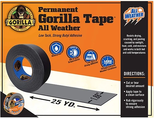 Gorilla All Weather Permanent Tape - 25 yd 6 Gorilla All Weather Permanent Tape - 25 yd - Image 4