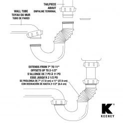 Plumb Pak Flex 'N Fix J Bend, 1-1/2" or 1-1/4" Inlet -Home Improvement Sales Shop 60120031 2