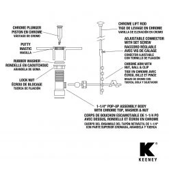 Plumb Pak Flex 'N Fix Pop Up Assembly, 1-1/4" inlet, Polished Chrome Top -Home Improvement Sales Shop 60120032 3