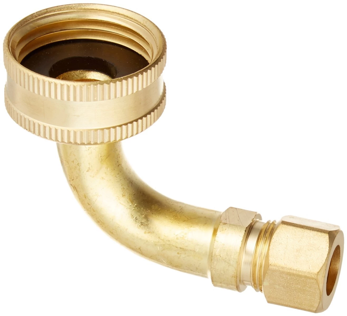 Plumb Pak Dishwasher Elbow 3/8" OD Compression Inlet by 3/4" Garden Hose Swivel, Rubbed Brass 3 Plumb Pak Dishwasher Elbow 3/8" OD Compression Inlet by 3/4" Garden Hose Swivel, Rubbed Brass