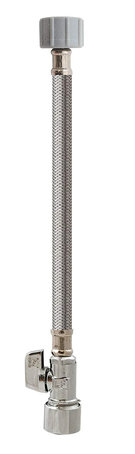 Plumb Pak 1/4 Turn Straight Valve 5/8-Inch OD by 12" Stainless Steel Toilet Supply 3 Plumb Pak 1/4 Turn Straight Valve 5/8-Inch OD by 12" Stainless Steel Toilet Supply