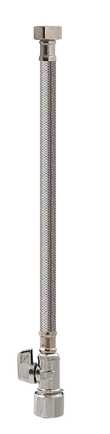 Plumb Pak 1/4 Turn Straight Valve 5/8" OD by 20" Stainless Steel Faucet Supply 3 Plumb Pak 1/4 Turn Straight Valve 5/8" OD by 20" Stainless Steel Faucet Supply