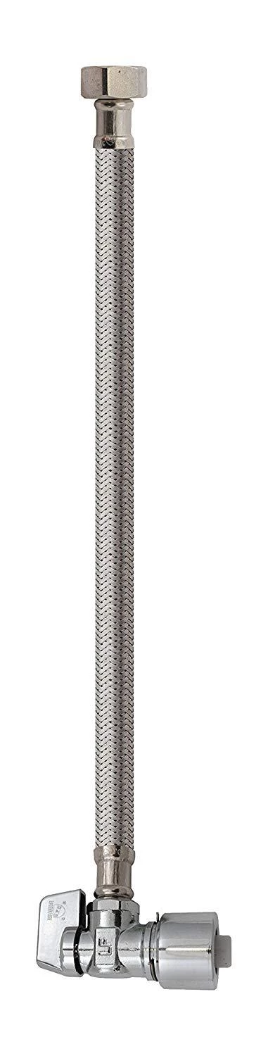 Plumb Pak 1/4 Turn Angle Valve 5/8" OD by 20" Stainless Steel Faucet Supply 3 Plumb Pak 1/4 Turn Angle Valve 5/8" OD by 20" Stainless Steel Faucet Supply
