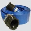 Apache 2" x 25' Blue Standard-Duty PVC Layflat Discharge Hose Assembly — Polypropylene Cam Lock