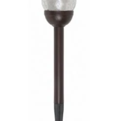 Fusion Solar Crackle Glass Ball Stake Light-Bronze
