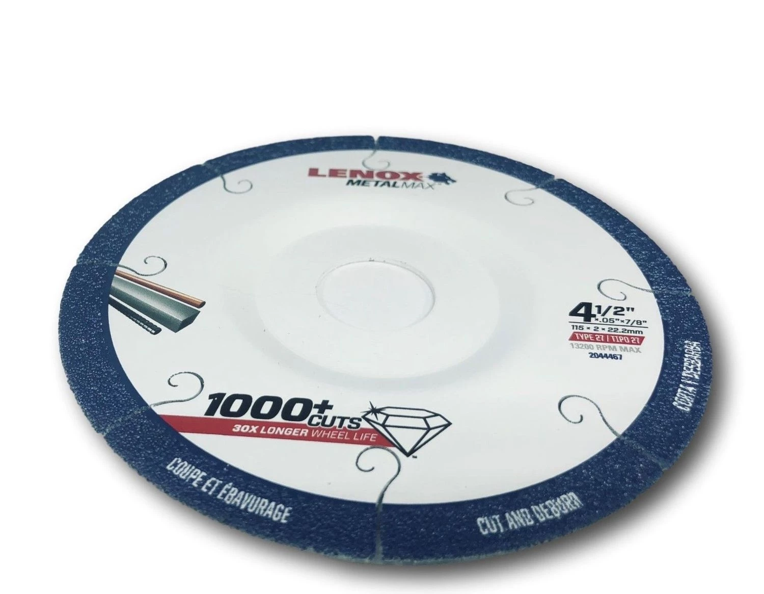 Lenox MetalMax 4.5" x 7/8" Diamond Wheel - TYPE 27, Depressed Center, Angle Grinder 3 Lenox MetalMax 4.5" x 7/8" Diamond Wheel - TYPE 27, Depressed Center, Angle Grinder