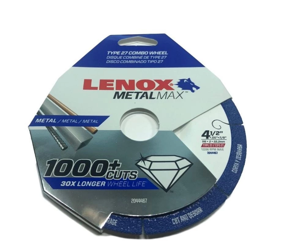 Lenox MetalMax 4.5" x 7/8" Diamond Wheel - TYPE 27, Depressed Center, Angle Grinder 4 Lenox MetalMax 4.5" x 7/8" Diamond Wheel - TYPE 27, Depressed Center, Angle Grinder - Image 2