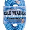 Electryx 100' Cold Weather Outdoor Extension Cord - 12 Gauge, Blue 1 Electryx 100' Cold Weather Outdoor Extension Cord - 12 Gauge, Blue -Home Improvement Sales Shop 67240001 1