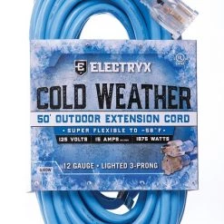 Electryx 50' Cold Weather Outdoor Extension Cord - 12 Gauge, Blue