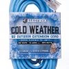 Electryx 50' Cold Weather Outdoor Extension Cord - 12 Gauge, Blue -Home Improvement Sales Shop 67240003 1