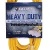 Electryx 25' Heavy Duty Indoor/Outdoor 3 Plug Extension Cord - 12 Gauge, Yellow -Home Improvement Sales Shop 67240010 1 1