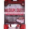 Electryx 50' Medium Duty Indoor/Outdoor 3 Plug Extension Cord - 14 Gauge, Red -Home Improvement Sales Shop 67240021 1