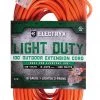Electryx 100' Light Duty Indoor/Outdoor Extension Cord - 16 Gauge, Orange -Home Improvement Sales Shop 67240024 1