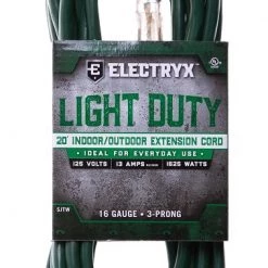Electryx 20' Light Duty Indoor/Outdoor Extension Cord - 16 Gauge, Green