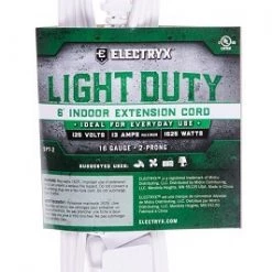 Electryx Extension Cord 6' 16ga White Indoor
