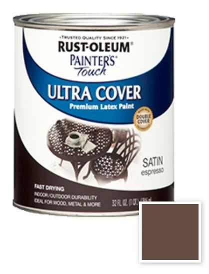 Rust-Oleum PAINTER'S TOUCH Ultra Cover Multi-Purpose Brush-on Paint, Satin - Quart 3 Rust-Oleum PAINTER'S TOUCH Ultra Cover Multi-Purpose Brush-on Paint, Satin - Quart