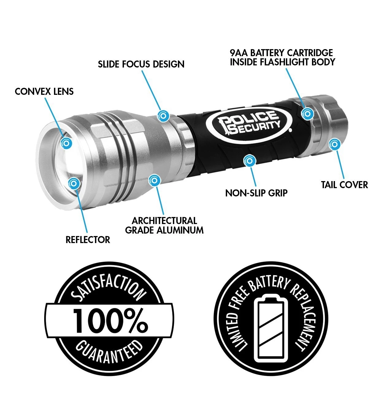 Police Security Zephyr 9AA Flashlight 6 Police Security Zephyr 9AA Flashlight - Image 4