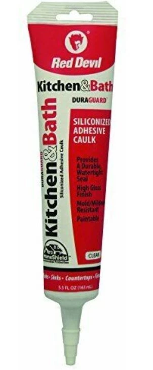 Red Devil Kitchen & Bath Siliconized Acrylic Caulk, Clear 3 Red Devil Kitchen & Bath Siliconized Acrylic Caulk, Clear