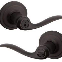 Kwikset Tustin SmartKey Entry Lever, Venetian Bronze