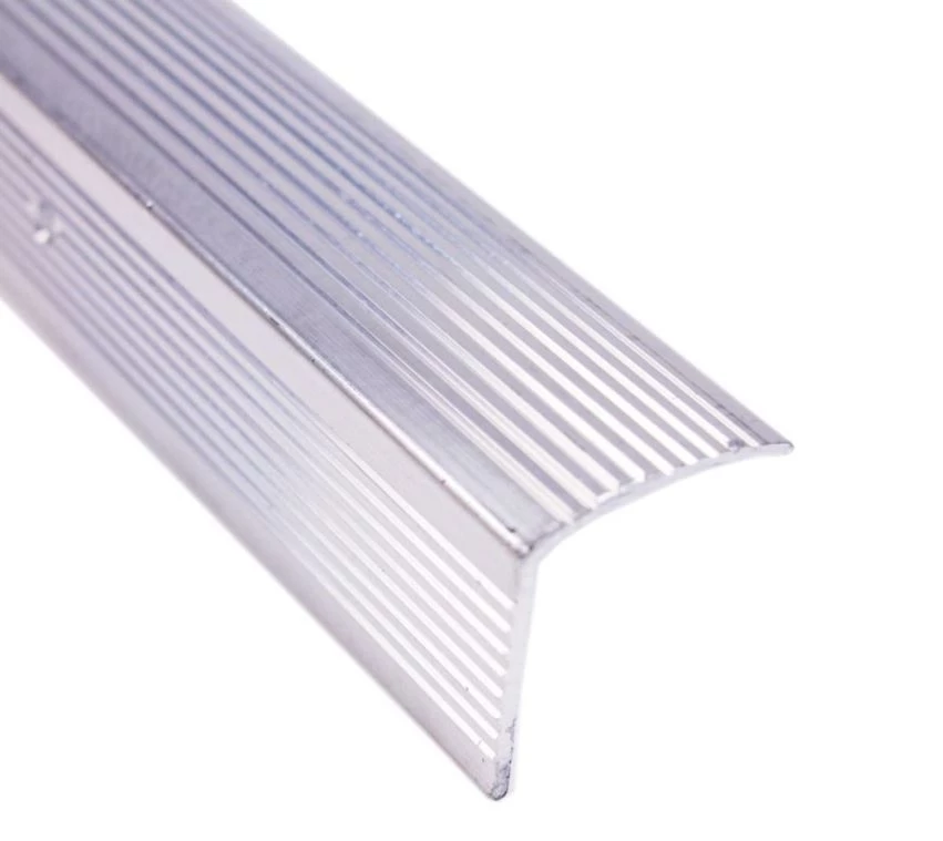 M-D Silver Fluted Stair Edging, 1-1/8" x 1-1/8" x 36" 3 M-D Silver Fluted Stair Edging, 1-1/8" x 1-1/8" x 36"