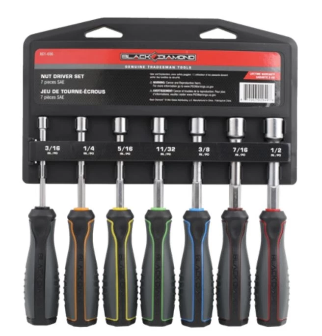 Black Diamond 7 pc. SAE Nut Driver Set 3 Black Diamond 7 pc. SAE Nut Driver Set
