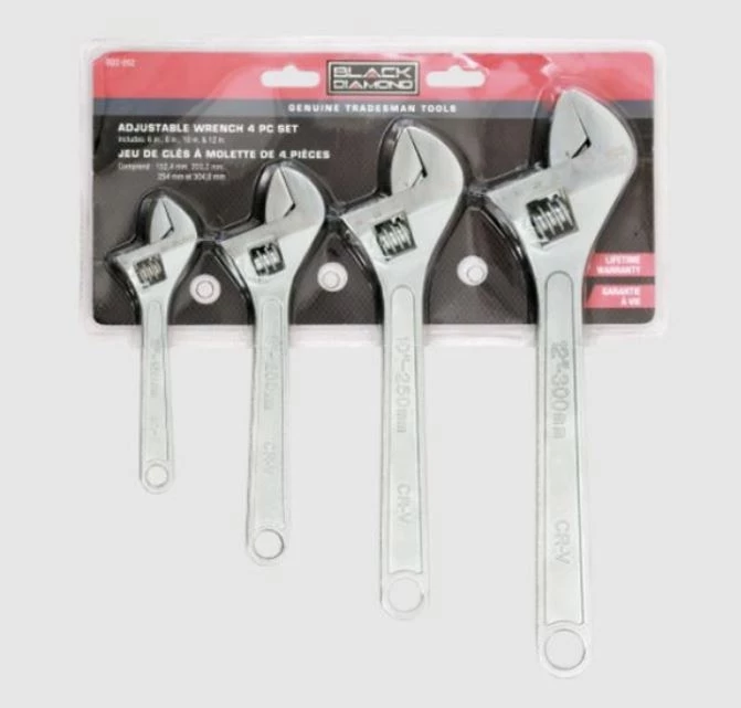 Black Diamond Adjustable Wrench 4 pc. Set 3 Black Diamond Adjustable Wrench 4 pc. Set