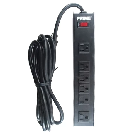 Prime Wire & Cable 6 Outlet Power Strip w/ 10' Cord 3 Prime Wire & Cable 6 Outlet Power Strip w/ 10' Cord