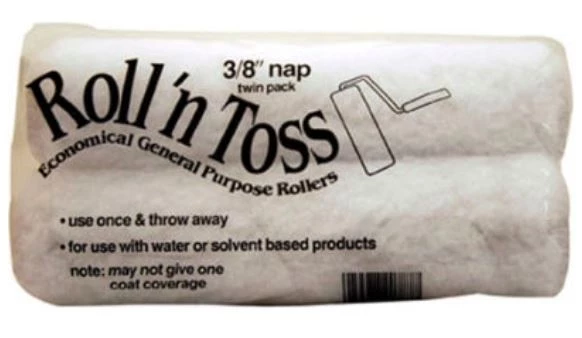 Master Painter 9" Roll & Toss Roller Cover, 3/8" Nap, Knit, Semi Smooth, 2 Pack 3 Master Painter 9" Roll & Toss Roller Cover, 3/8" Nap, Knit, Semi Smooth, 2 Pack