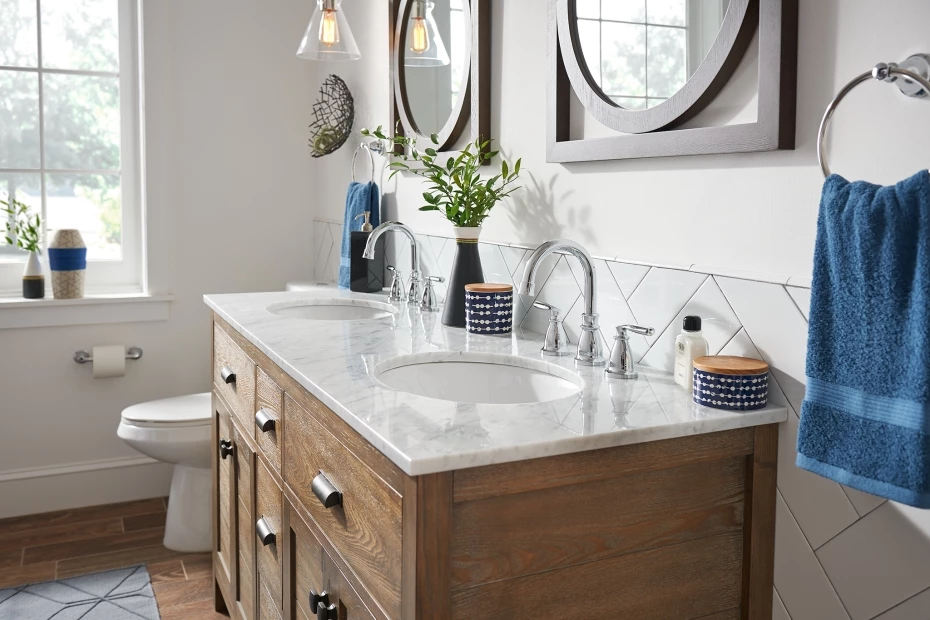 Moen Hilliard Chrome Two-Handle High Arc Bathroom Faucet 6 Moen Hilliard Chrome Two-Handle High Arc Bathroom Faucet - Image 4