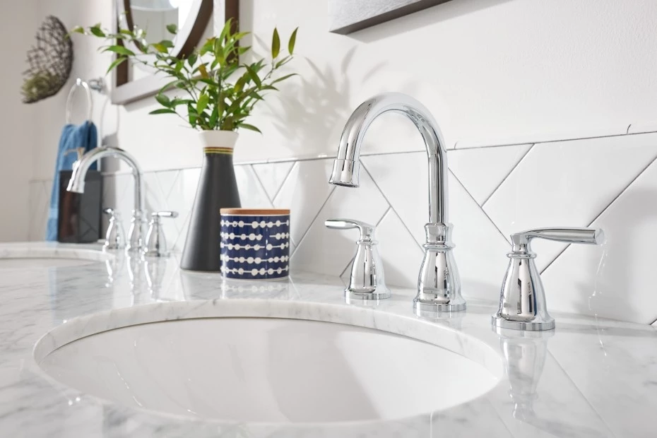 Moen Hilliard Chrome Two-Handle High Arc Bathroom Faucet 8 Moen Hilliard Chrome Two-Handle High Arc Bathroom Faucet - Image 6