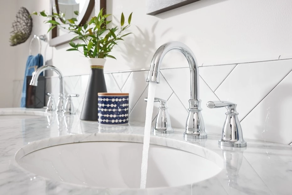 Moen Hilliard Chrome Two-Handle High Arc Bathroom Faucet 9 Moen Hilliard Chrome Two-Handle High Arc Bathroom Faucet - Image 7