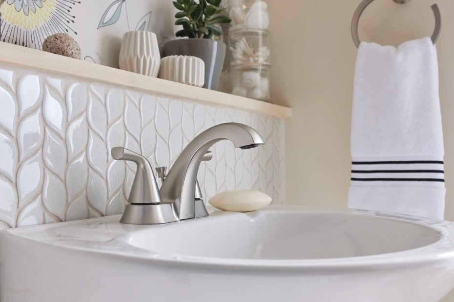 Moen Haber Spot Resist Brushed Nickel Two-Handle Bathroom Faucet 4 Moen Haber Spot Resist Brushed Nickel Two-Handle Bathroom Faucet - Image 2