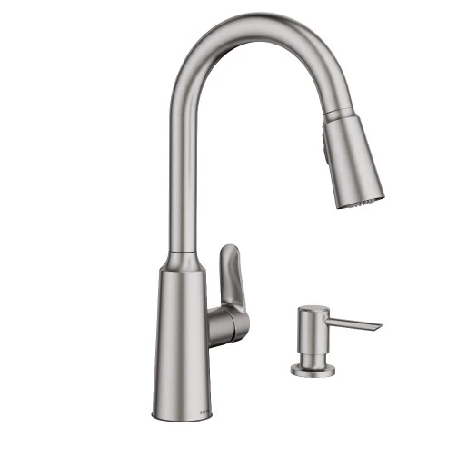 Moen Edwyn Spot Resist Stainless One-Handle High Arc Pulldown Kitchen Faucet 3 Moen Edwyn Spot Resist Stainless One-Handle High Arc Pulldown Kitchen Faucet