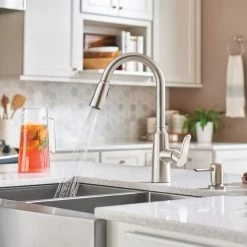 Moen Edwyn Spot Resist Stainless One-Handle High Arc Pulldown Kitchen Faucet 11 Moen Edwyn Spot Resist Stainless One-Handle High Arc Pulldown Kitchen Faucet -Home Improvement Sales Shop 87028srs 3