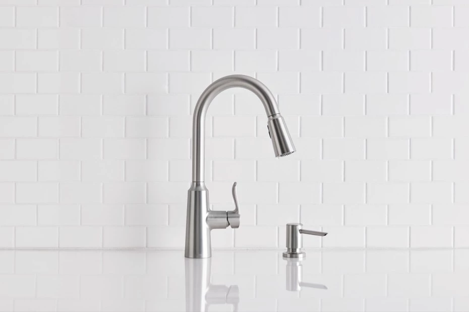 Moen Edwyn Spot Resist Stainless One-Handle High Arc Pulldown Kitchen Faucet 8 Moen Edwyn Spot Resist Stainless One-Handle High Arc Pulldown Kitchen Faucet - Image 6