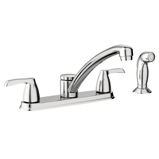 Moen Adler Chrome Two-Handle Low Arc Kitchen Faucet 3 Moen Adler Chrome Two-Handle Low Arc Kitchen Faucet