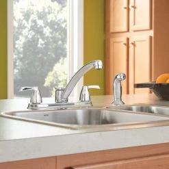 Moen Adler Chrome Two-Handle Low Arc Kitchen Faucet 13 Moen Adler Chrome Two-Handle Low Arc Kitchen Faucet -Home Improvement Sales Shop 87046 5